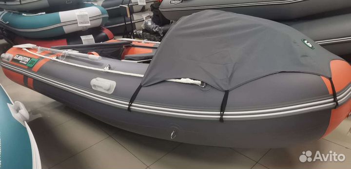 Лодка Gladiator E 380 Pro серо-оранжевый