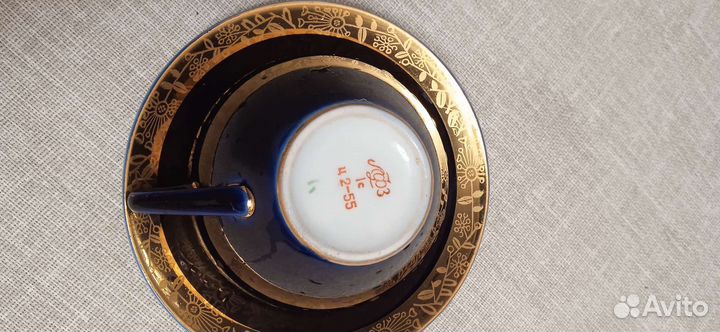 Чайная пара лфз кобальт СССР
