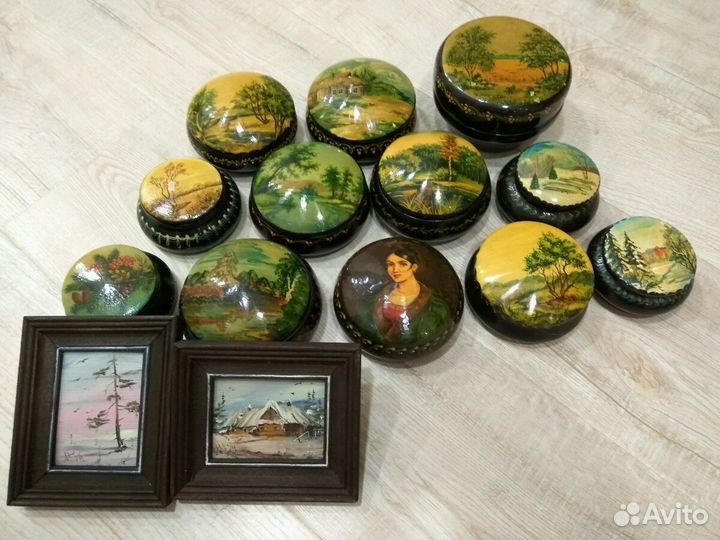 Сувениры советские, шкатулки, матрешки