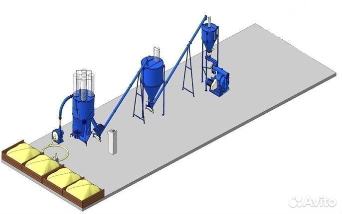Линия производства гранулированного комбикорма 0,5