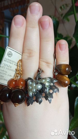 Кольца,серьги,камень,смальта-ссср