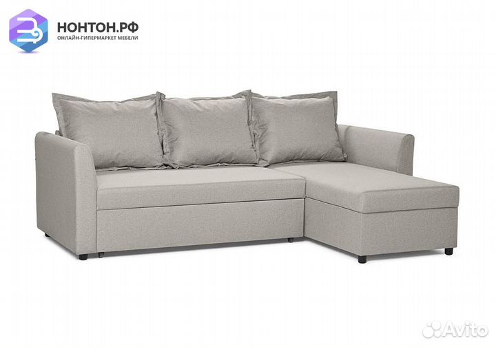 Диван угловой дельфин Монца светло-коричневый