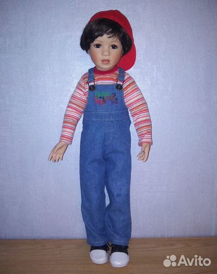 Кукла мальчик фарфор на каркасе от Linda Mason