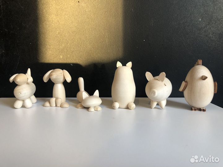 Деревянные фигурки игрушки животные