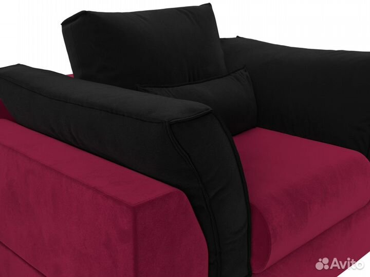 Кресло Пекин, микровельвет, бордовый, черный