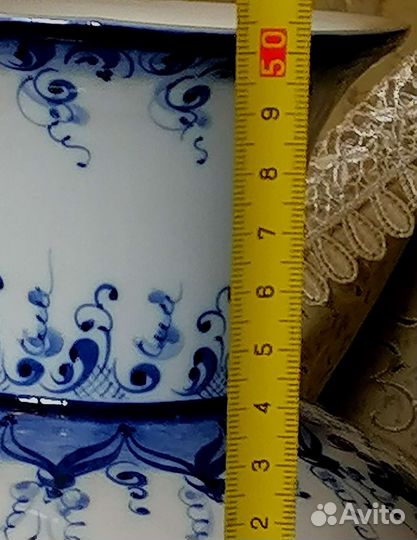 Ваза авторской работы 50 см. Гжель