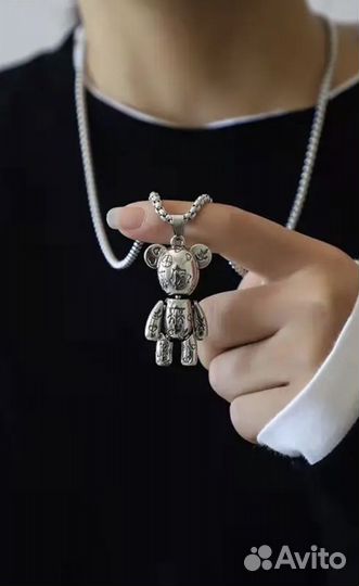 Кулон подвеска на цепочке Мишка подвижный