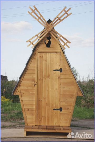 Дачный туалет деревянный прямоугольник XGL