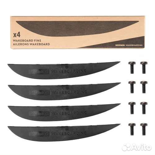 Фины для вейкборда 7.6 см 4 шт черные decathlon