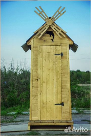 Дачный туалет деревянный прямоугольник счф 713
