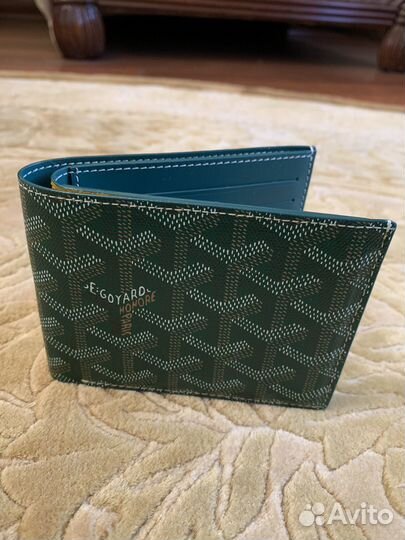 Зеленый кожаный кошелек Goyard Victoire Wallet