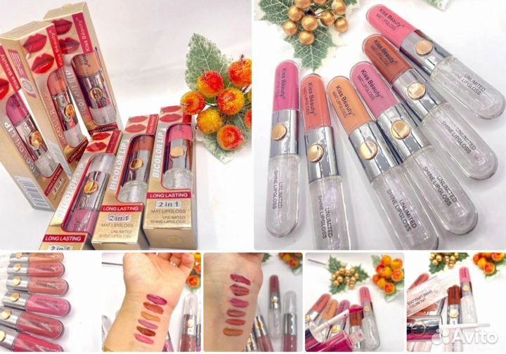 Помада матовая +блеск для губ