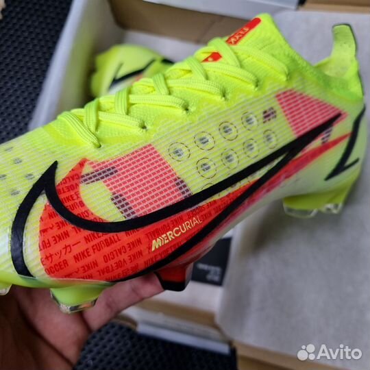 Бутсы Nike Mercurial Vapor 14 FG Салатовые