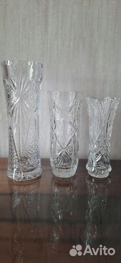 Ваза для цветов хрустальная СССР