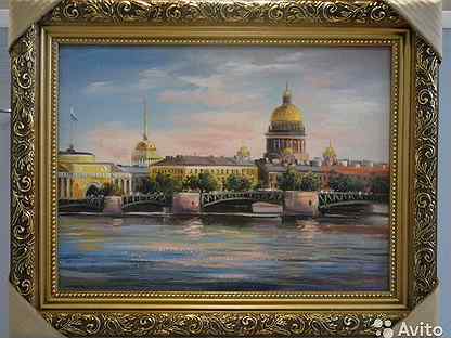 Картина с видом Санкт-Петербурга. х. м. (пейзаж)
