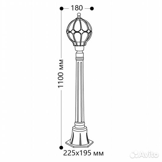 Светильник садовый столбик PL3706 11374 «Версаль»