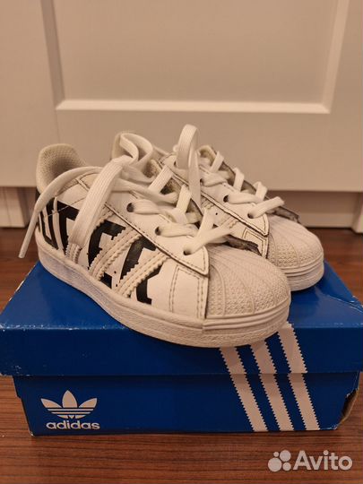 Детские кожаные кеды Adidas Superstar 23-24 р