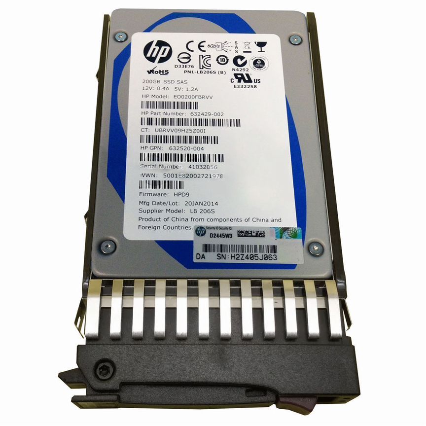 [EO0200FBRVV] Жесткий Диск Hp 200gb Sas 2.5" Ssd Eo0200fbrvv