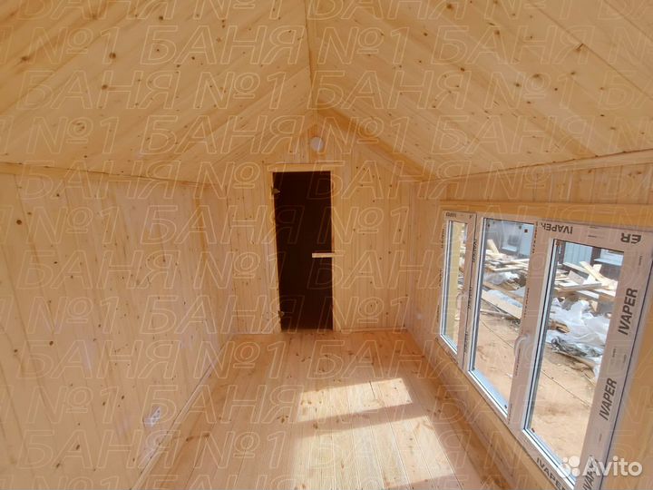 Деревянная баня с верандой под ключ