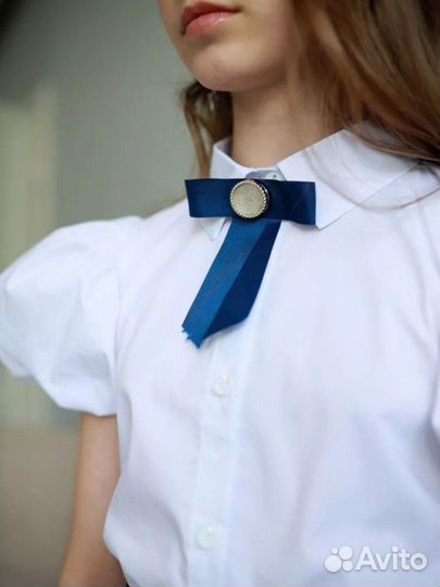 Новая Блузка школьная с коротким рукавом 42