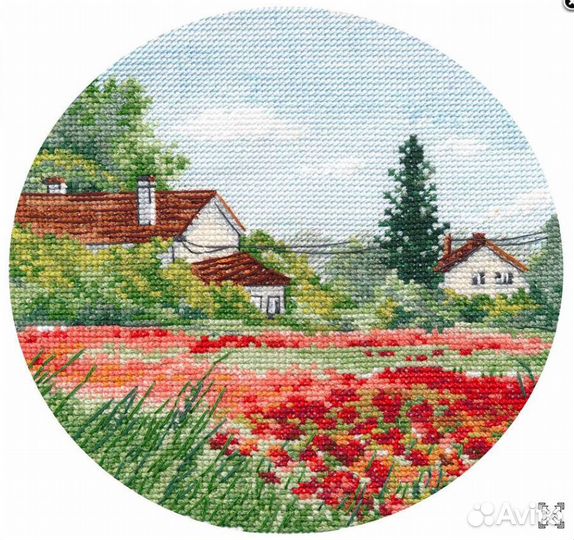 Набор для вышивания Овен «Миниатюра. Маки» 15x15