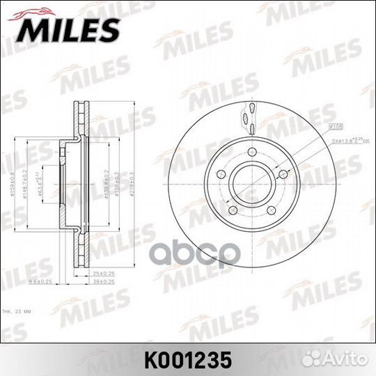Диск тормозной ford focus II/III/C-MAX 03/volv