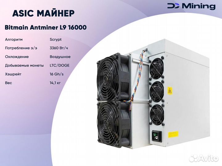 Асик майнер Bitmain Antminer L9 16000