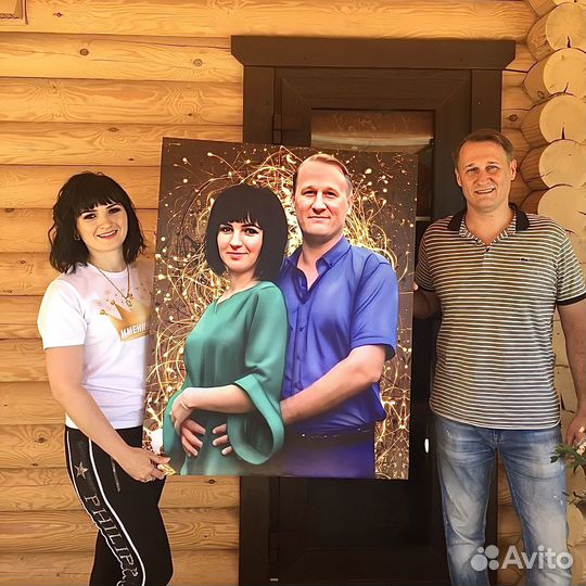 Портрет по фото на холсте подарок Новосибирск