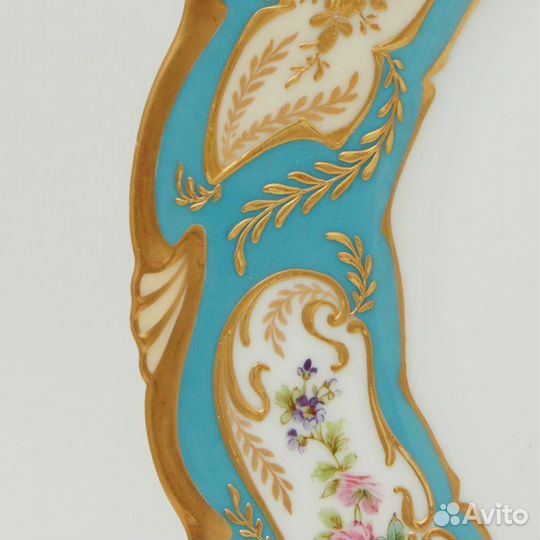 Тарелка с голубым бортом Ahrenfeldt Limoges No.2579