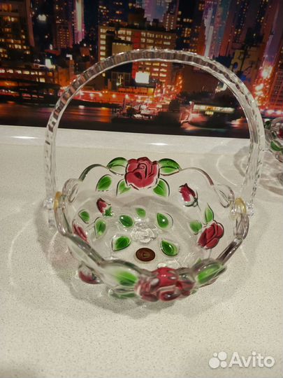 Конфетница цветное стекло набор