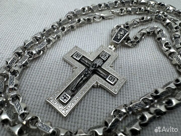 Крестик серебро с цепью литой Авторской