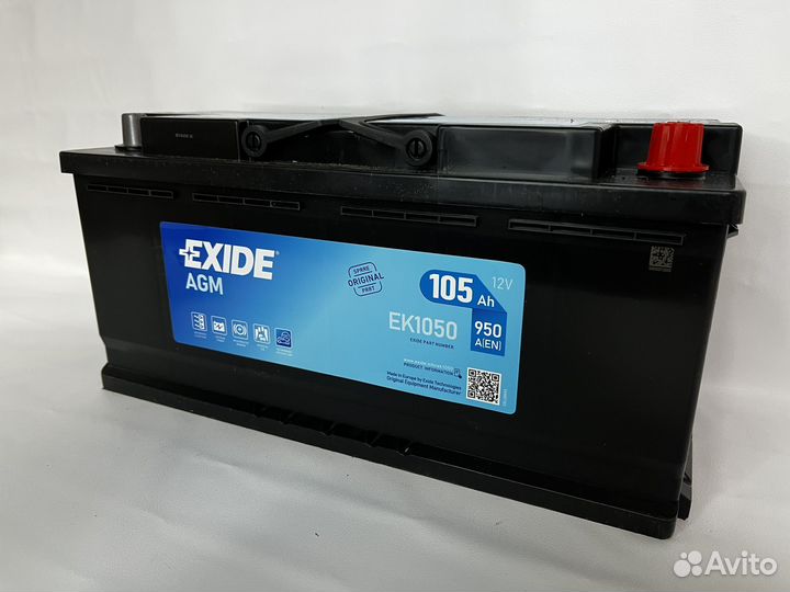 Аккумулятор EK1050 Exide/AGM 393*175*190 105A/H