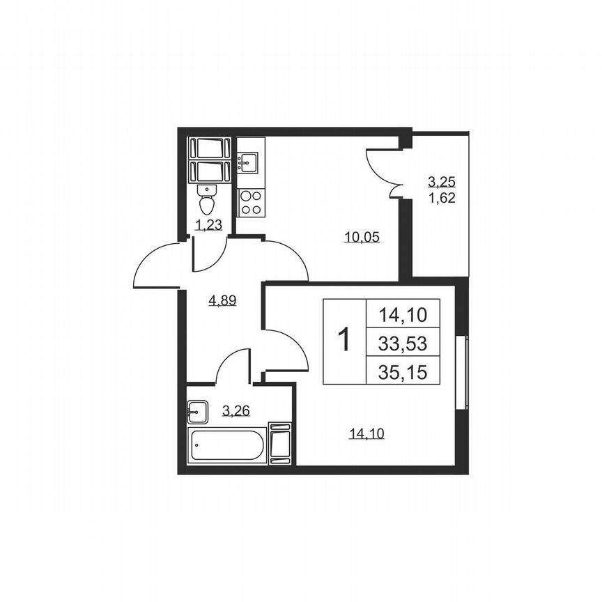 1-к. квартира, 35,2 м², 18/19 эт.