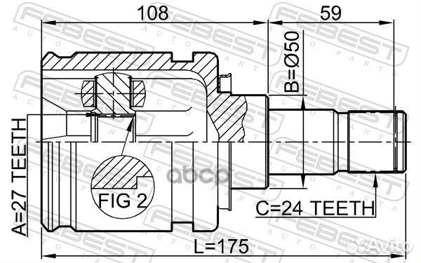 ШРУС внутренний левый 27X50X24 toyota RAV4 05