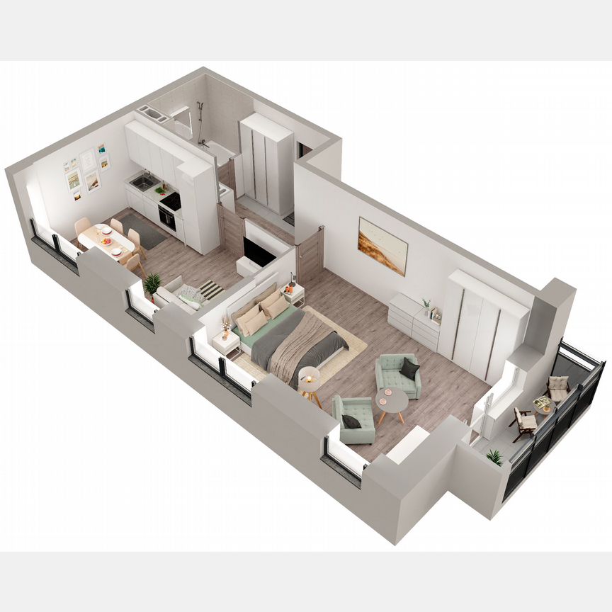 1-к. квартира, 52 м², 8/23 эт.