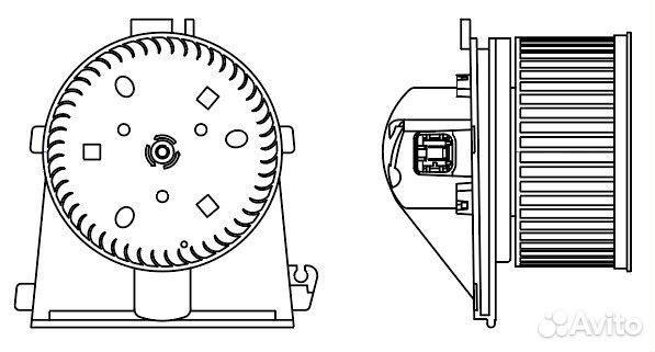 Электровентилятор отопителя для а/м VW LFh 1812