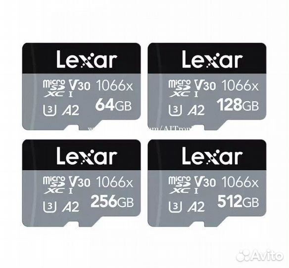 Карта памяти lexar 1066x MicroSD 64\128\256 гб