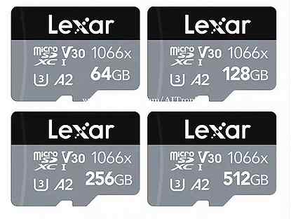 Карта памяти lexar 1066x MicroSD 64\128\256 гб