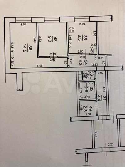 2-к. квартира, 48 м², 2/5 эт.