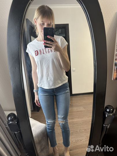 Джинсы бомбер женский