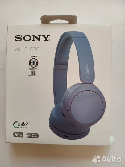 Наушники Sony WH-CH520, Bluetooth, накладные, цвет