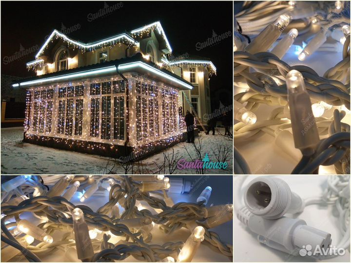 Украшение домов и фасадов гирляндами