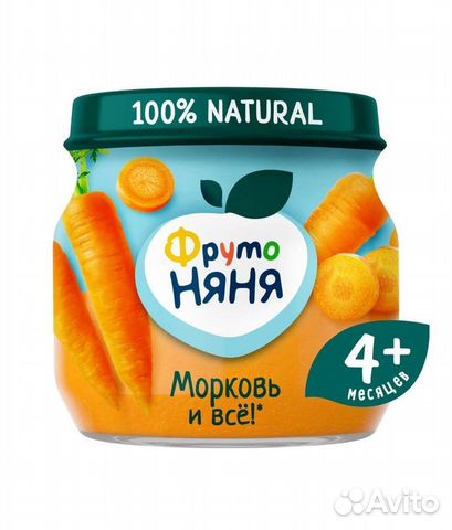 Пюре овощное фрутоняня, морковь 4+