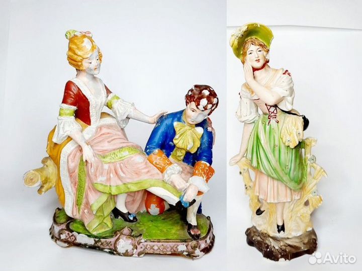 Гипсовые статуэтки 2 шт. Старая Германия