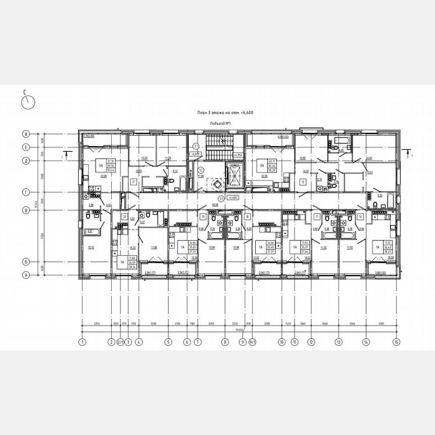 3-к. квартира, 98,3 м², 3/4 эт.