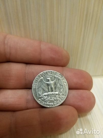 Монета Liberty quarter dollar 1967г