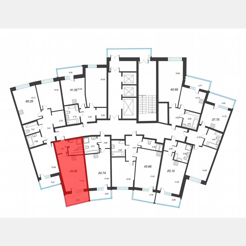 Квартира-студия, 27,6 м², 20/22 эт.