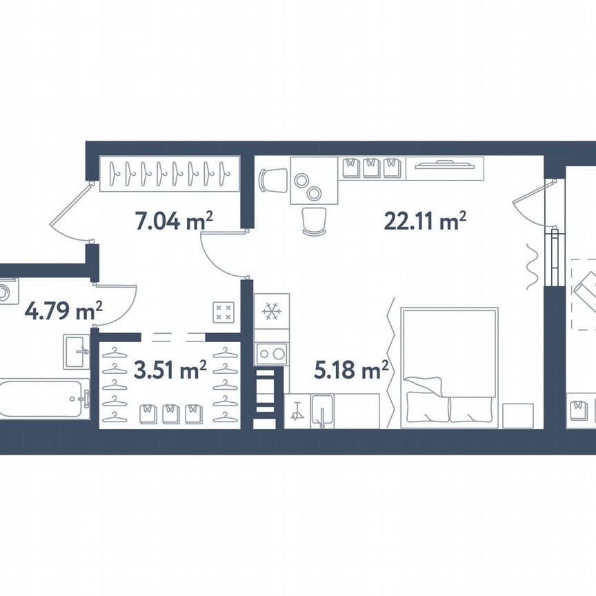 Квартира-студия, 38,8 м², 7/11 эт.