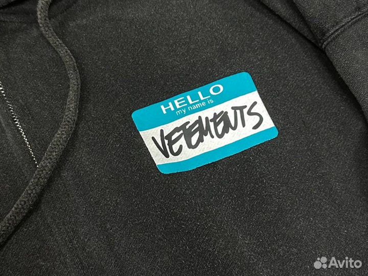 Зип худи Vetments Hello my Name is
