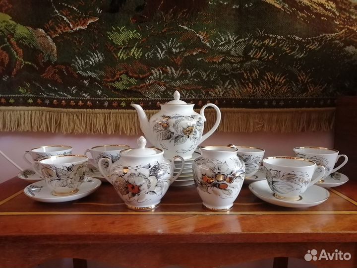 Антикварная немецкиая посуда, сервиз чайный лфз